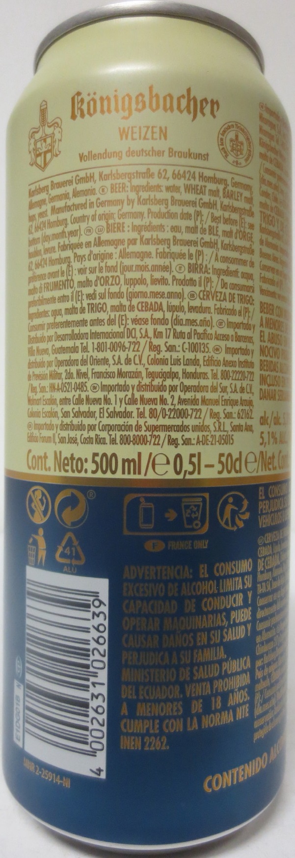 königsbacher WEIZEN CERVEZA DE TRIGO (50cl) Nr.1