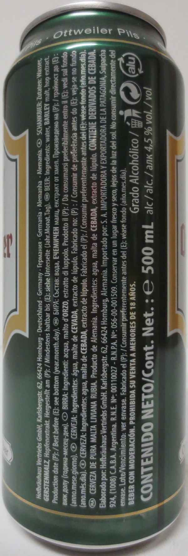 Ottweiler Pils Original German Pils Bier (50cl) Nr.1 