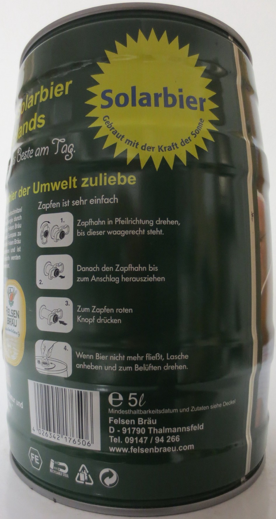 FELSEN BRÄU Solarbier (5L) Nr.1 