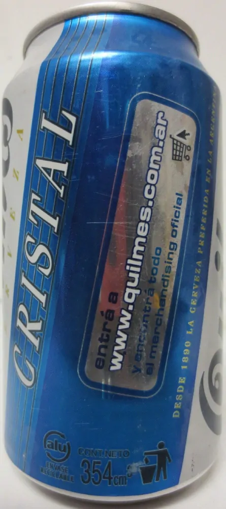 quilmes CERVEZA CRISTAL from ARGENTINA (35,4cl) (T-O) Nr.1