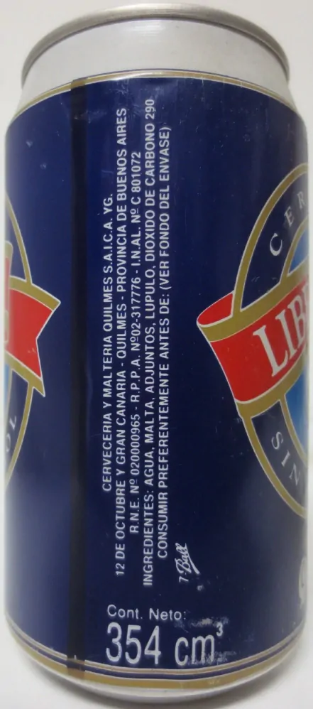 Quilmes LIBERTY from ARGENTINA (35,4cl) (T/O) Nr.1