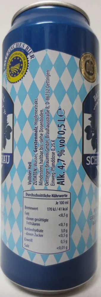 SCHULTENBRÄU HELLES BAYRISCH HELL (50cl) (B/O) Nr.1 