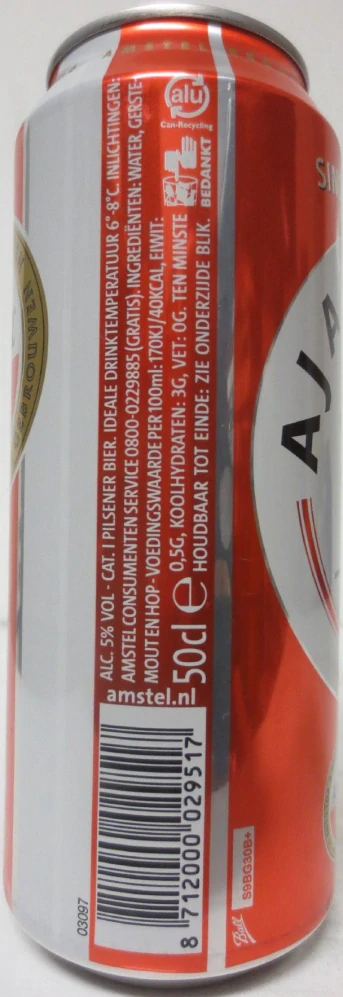 AMSTEL BIER PILSENER AJAX can from NETHERLAND (50cl) (B/O) 