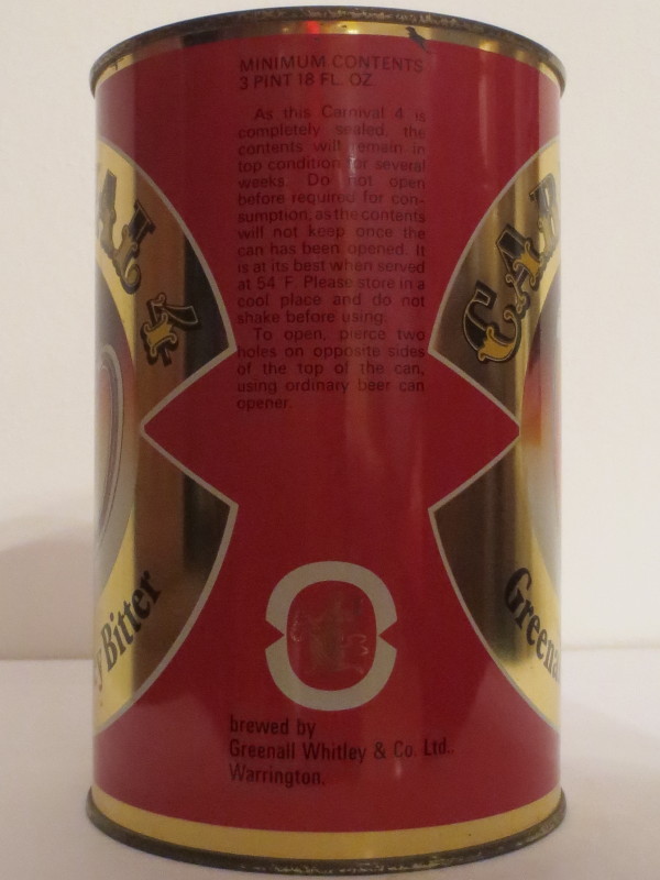 CARNIVAL Greenall Whitley Bitter (221cl)