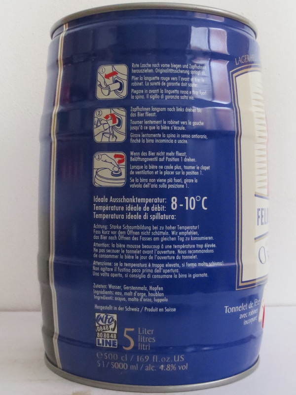 FELDSCHLÖSSCHEN Bier Biere Birra ORIGINAL PARTYFASS (Switzerland) Nr.2