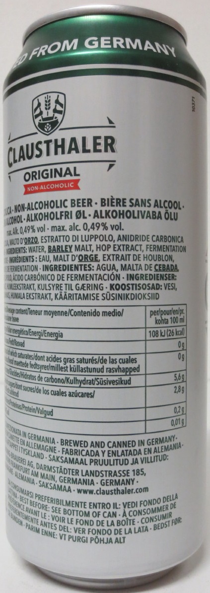 CLAUSTHALER ORIGINAL NON-ALCOHOLIC (50cl)