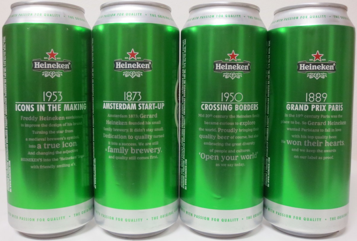 Heineken 4 cans set from HUNGARY (50cl) 