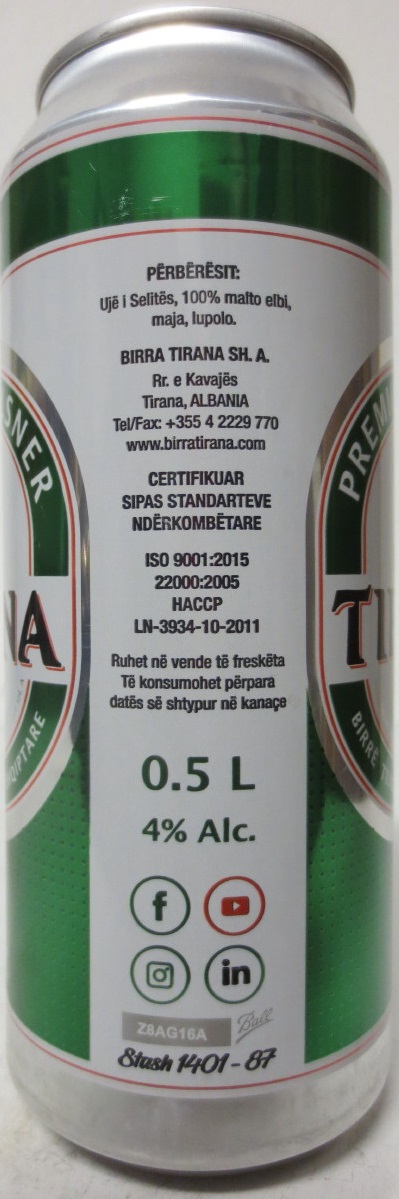 BIRRA TIRANA (50cl) (B/O)