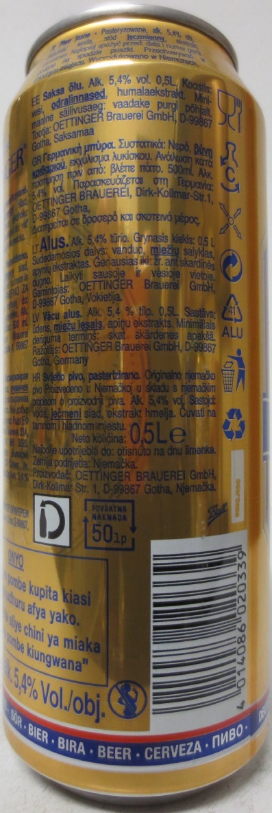 OETTINGER Export (50cl) (B/O) Nr.1
