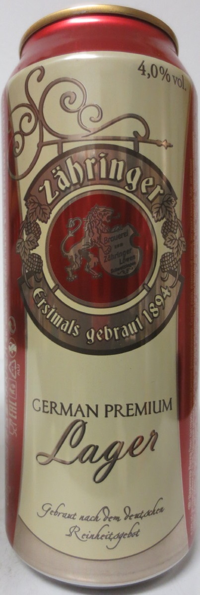 zähringer GERMAN PREMIUM Lager (50cl) (B/O) Nr.1