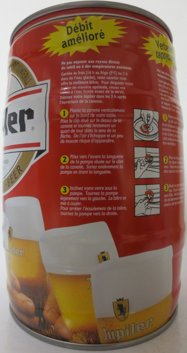 Jupiler BREWED AND CANNED IN BELGIUM Nr.1