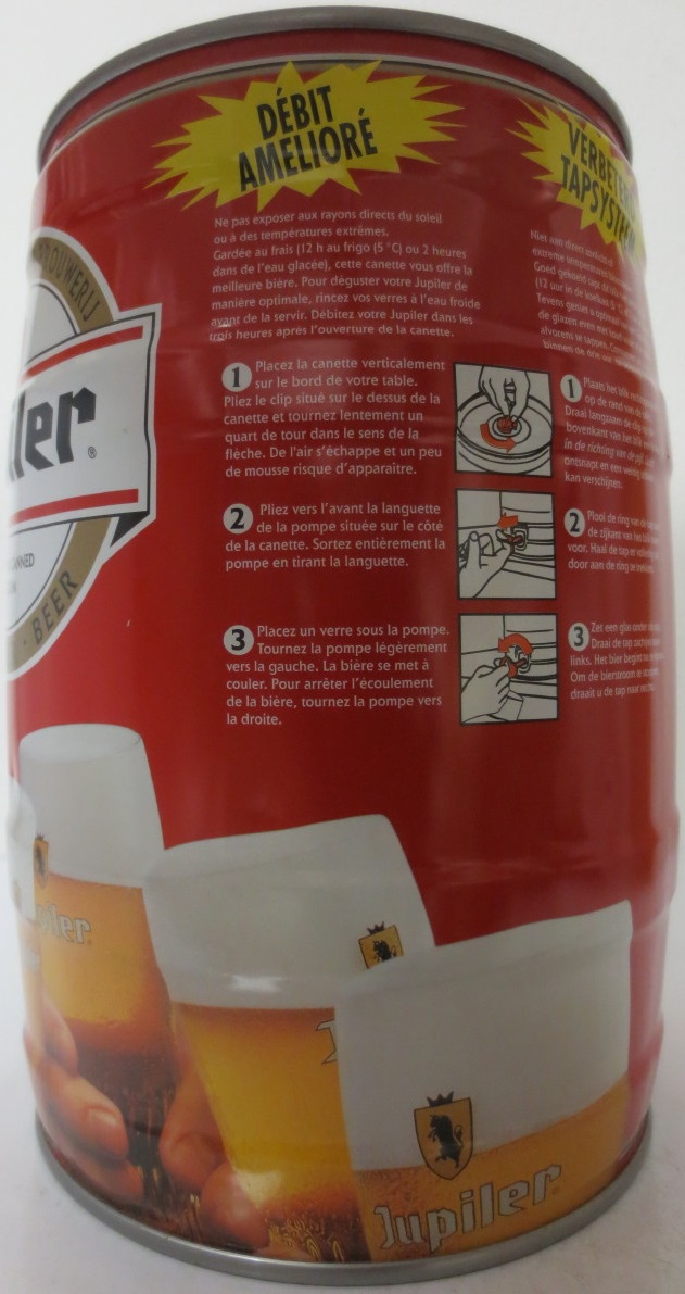Jupiler BREWED AND CANNED IN BELGIUM Nr.2
