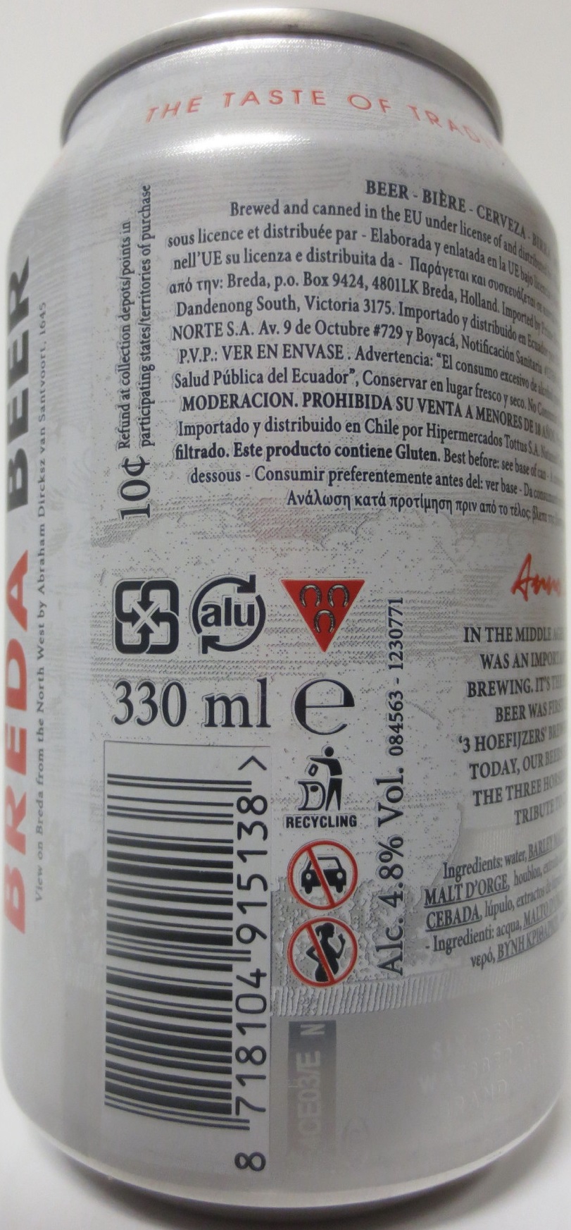 BREDA BEER PREMIUM LAGER (33cl) Nr.1 