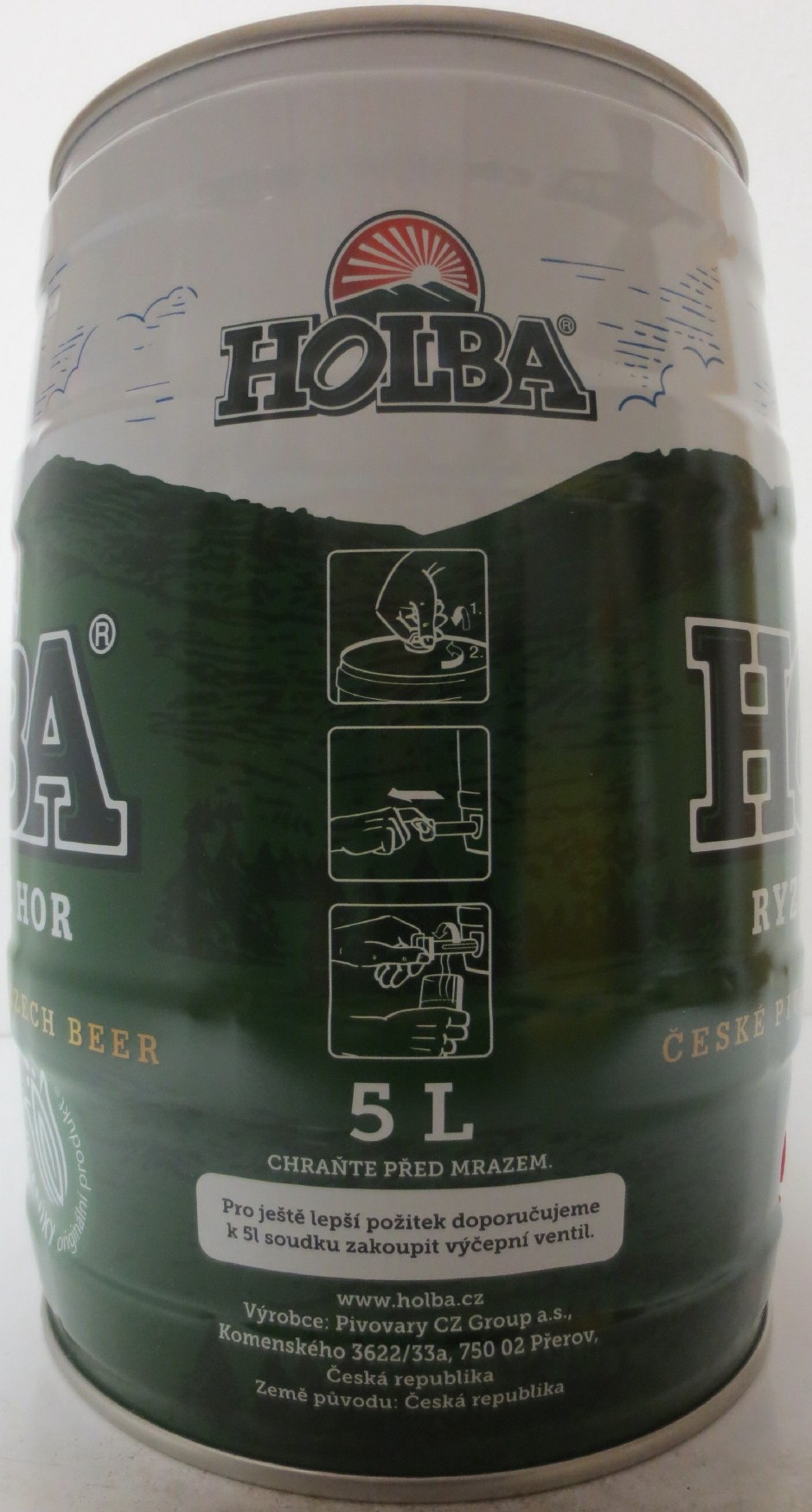 HOLBA RYZÍ PIVO Z HOR ČESKÉ PIVO - HOLBA - CZECH BEER (5L) č.1