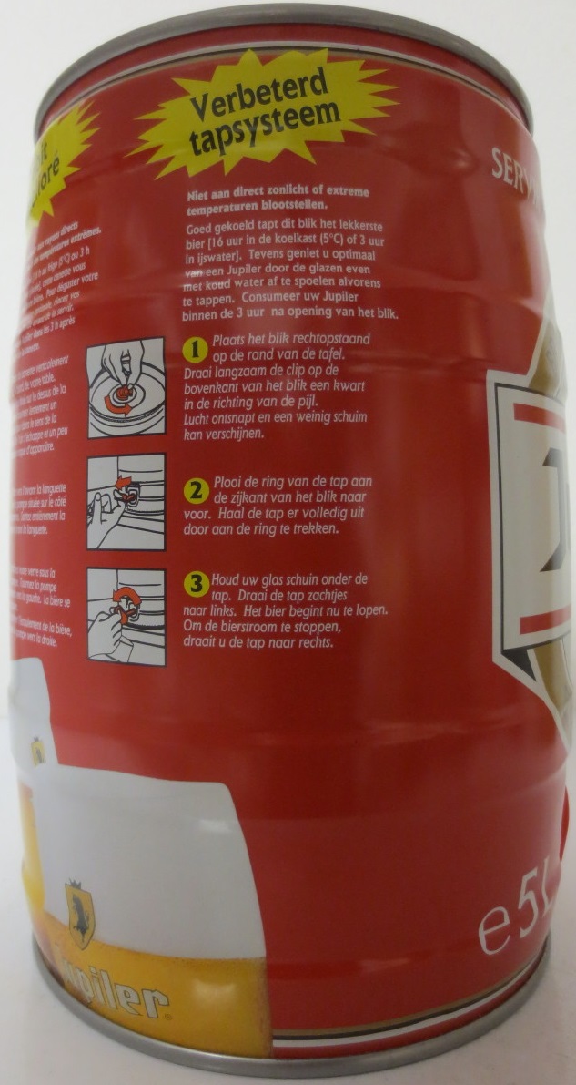 Jupiler BREWED AND CANNED IN BELGIUM Nr.1