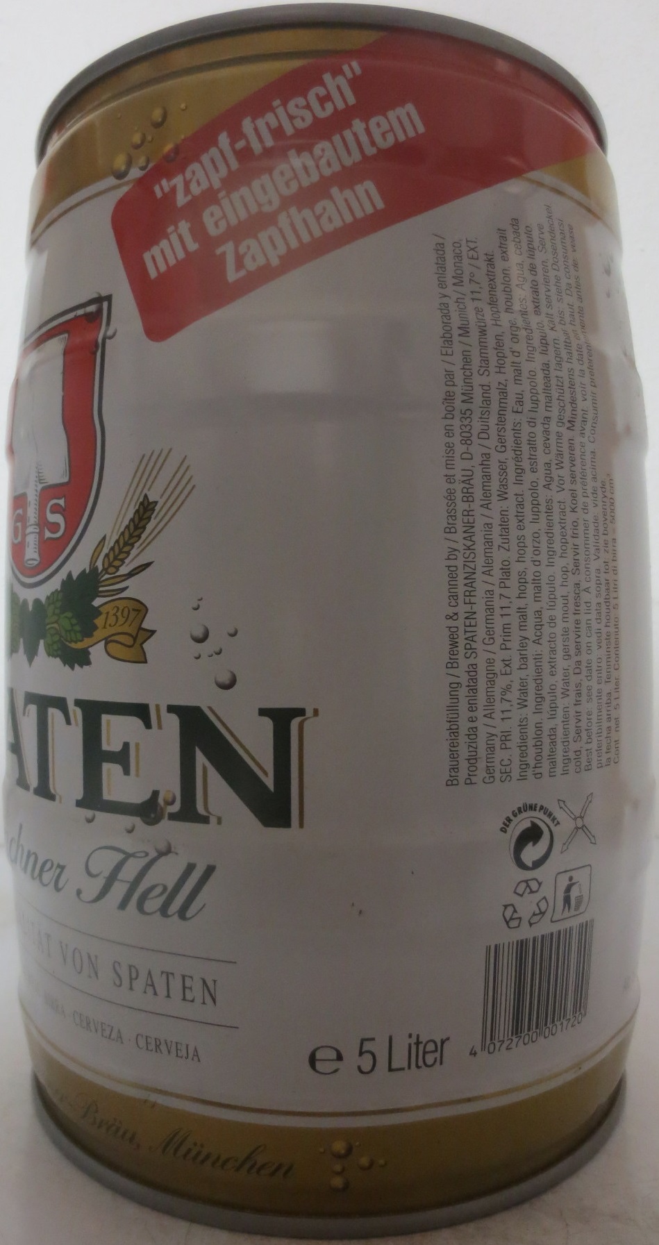 SPATEN Münchner Hell (5L) Nr.1 