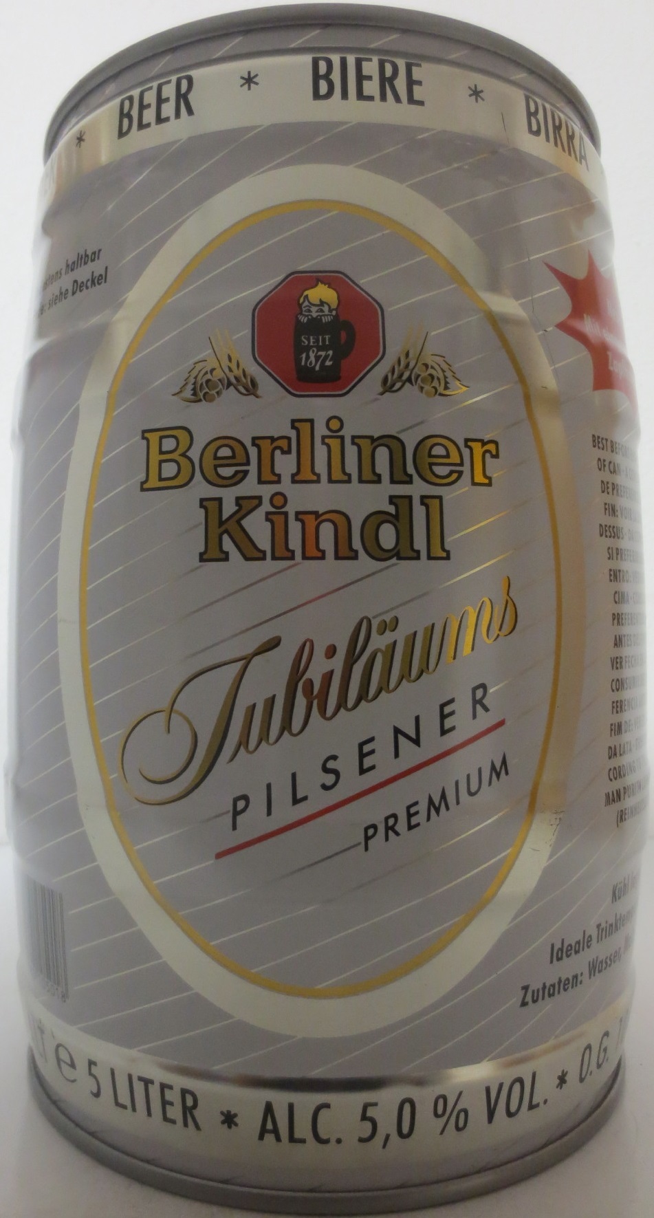 Berliner Kindl Jubiläums PILSENER PREMIUM (5L) Nr.1 