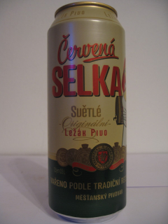 Červená SELKA Světlé Originální Ležák Pivo
