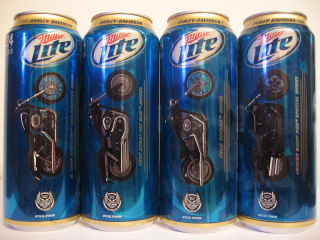 Miller Lite HARLEY DAVIDSON (4 cans set) from USA (71cl) (B/O)