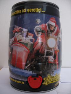 Altenburger santa claus in sidecar with presents