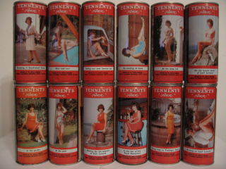TENNENT´S SWEET STOUT Ann girls complete CS cans set from SCOTLAND (44cl)