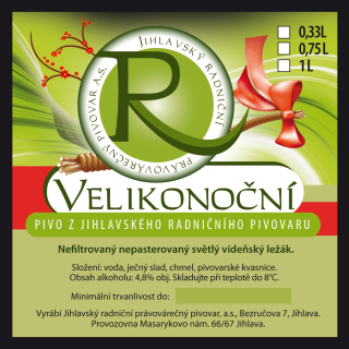 VELIKONOČNÍ světlý vídeňský ležák (Jihlava-Radniční) série č.1 (S)